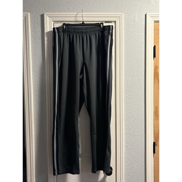 Nike Straight Leg Track Pants 2XL Gray Black Side Seam Stripe Loose Drawstring - Picture 1 of 8